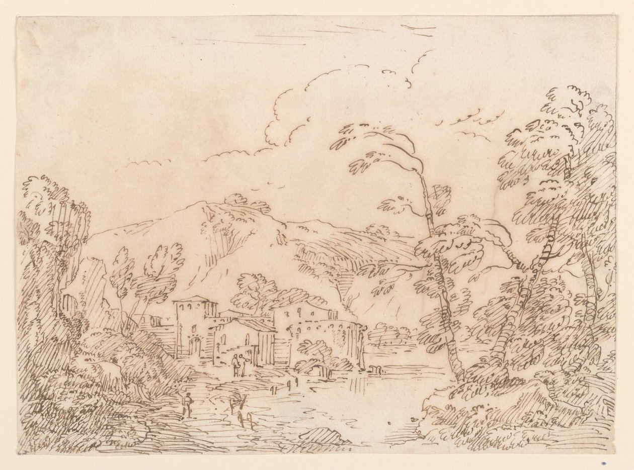 A Village at a Brook in Mountainous Country, 1770–86 by Carlo Marchionni