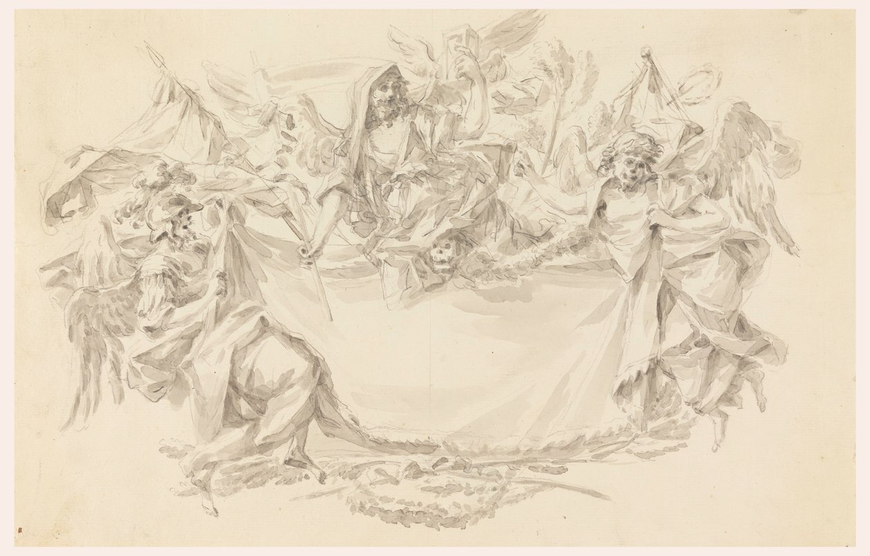 Design for a Cloth as Place of an Inscription, 1750-86 by Carlo Marchionni