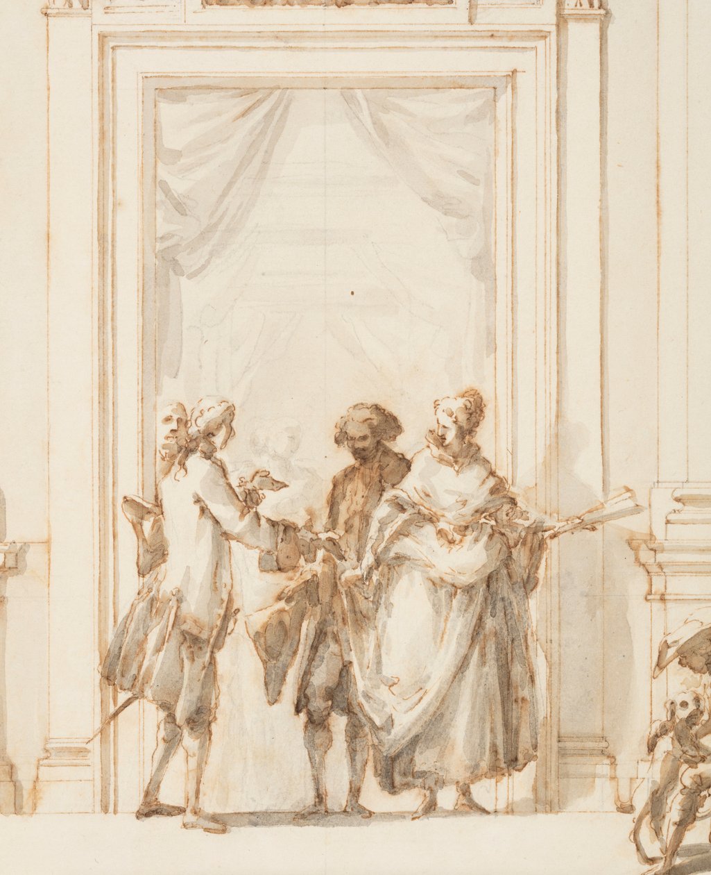 Design for the North Portal, Grand Gallery, Villa Albani, Rome, Italy, 1755-56 by Carlo Marchionni