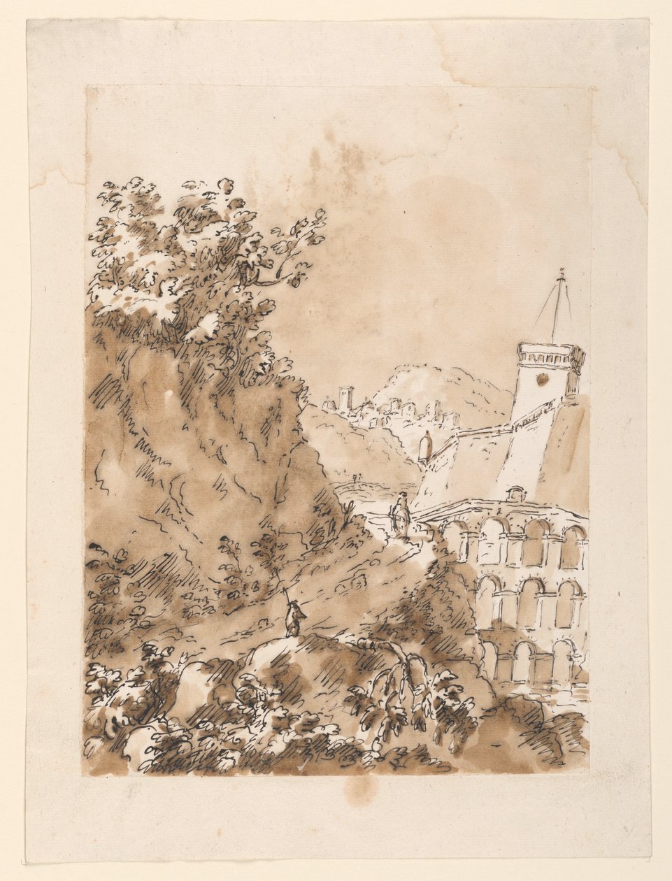 Landscape with Mountain Town, 1760–80 by Carlo Marchionni