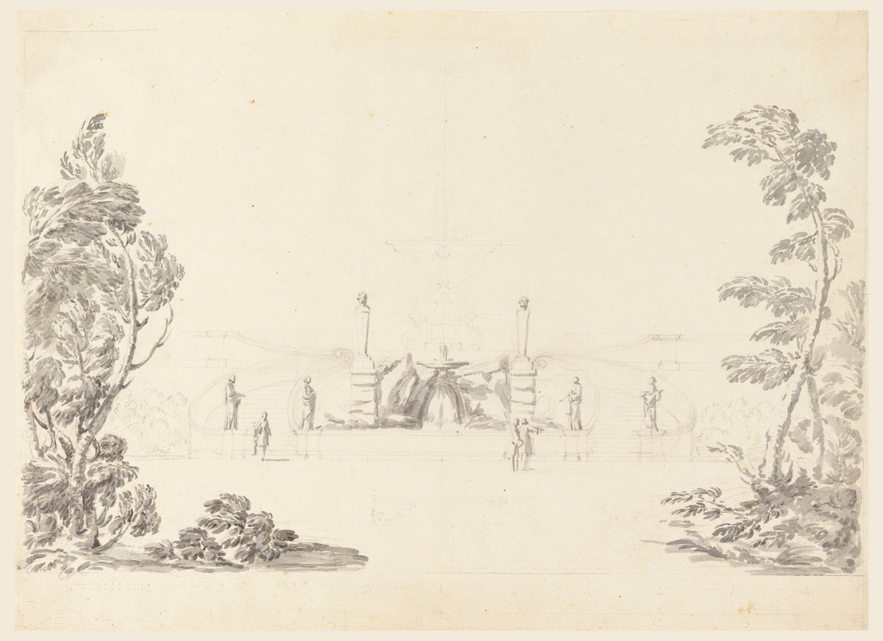 Sketch for a Fountain in Park, 1740 by Carlo Marchionni