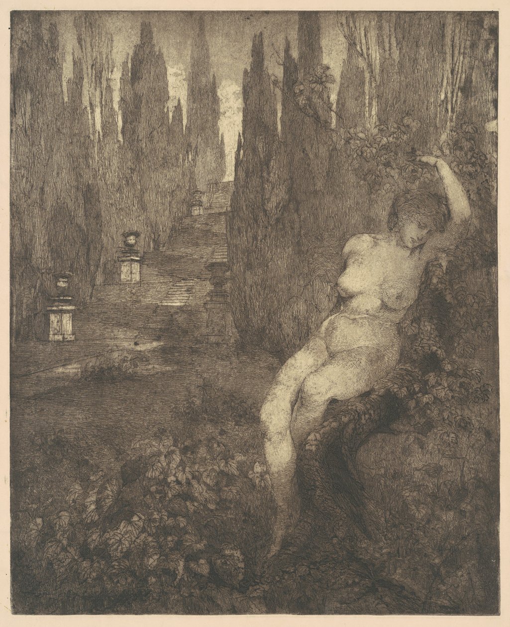 Naked Woman Asleep in the Park by Carlo Paolo Agazzi