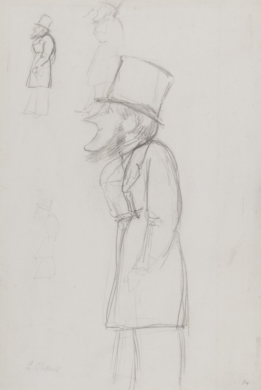 Sketch for a Caricature, Possibly of G. Russell by Carlo Pellegrini