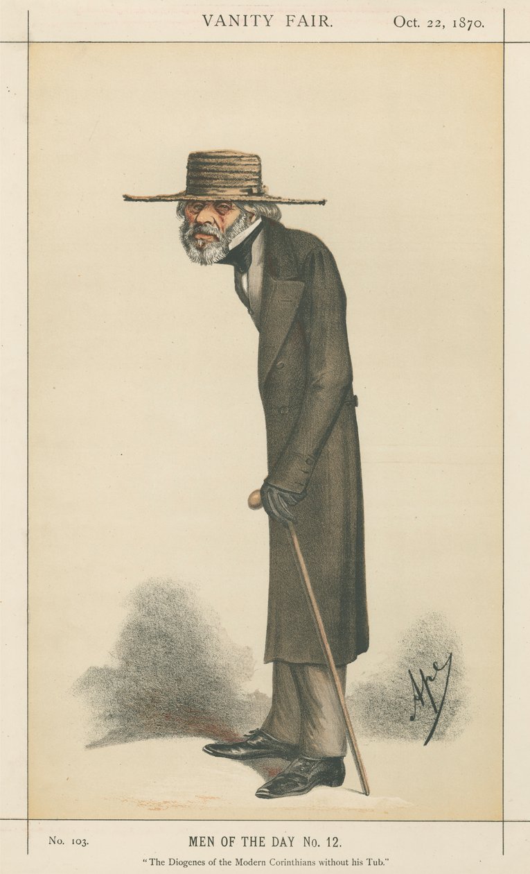 The Diogenes of the Modern Corinthians without his Tub, Thomas Carlyle (Vanity Fair series) by Carlo Pellegrini