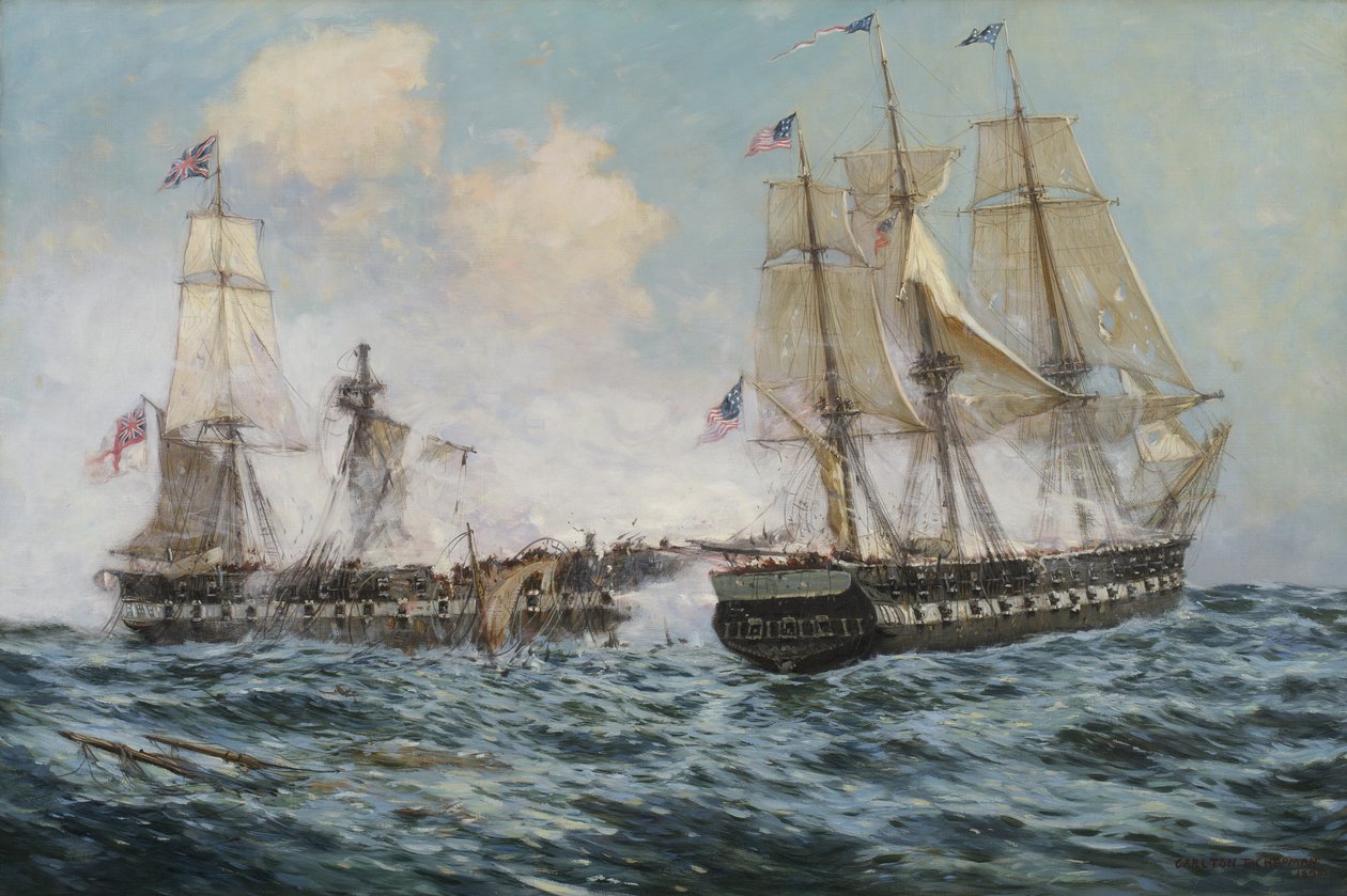 Engagement Between the U.S. Frigate Constitution and H.M.S. Java, 1896 by Carlton Theodore Chapman