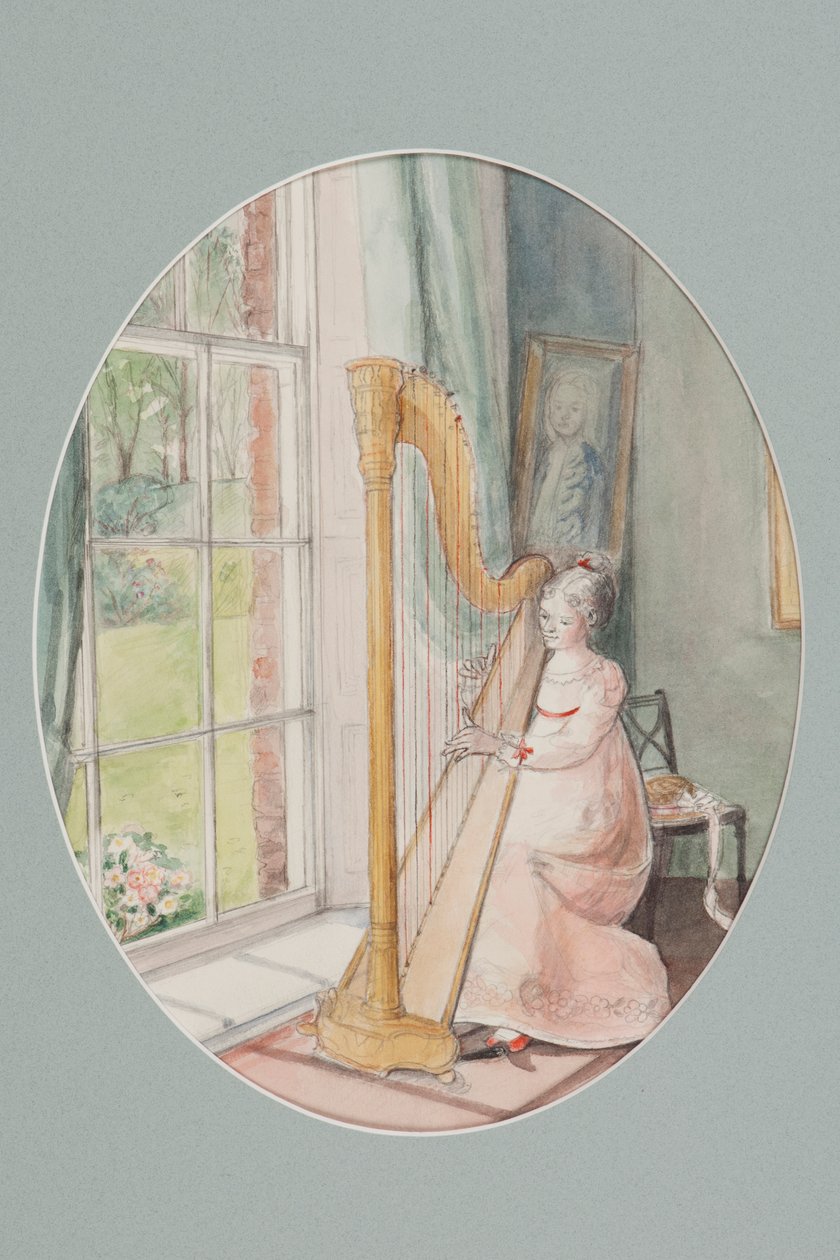 A Young Woman with a Harp, 2009 by Caroline Hervey Bathurst