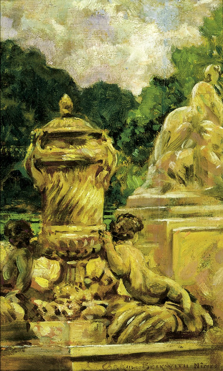Jardin de la Fontaine at Nimes, France by Carroll Beckwith