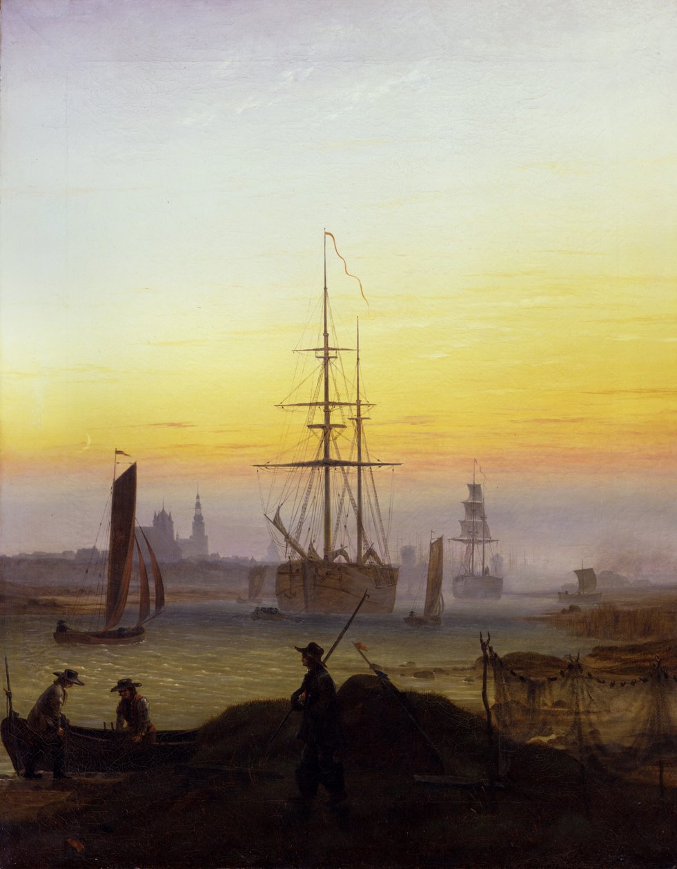 The Greifswald Harbor by Caspar David Friedrich