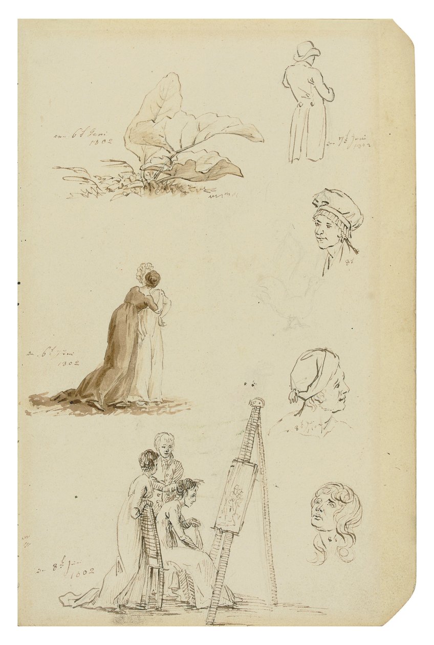 Study of Heads, Figures, and Foliage by Caspar David Friedrich