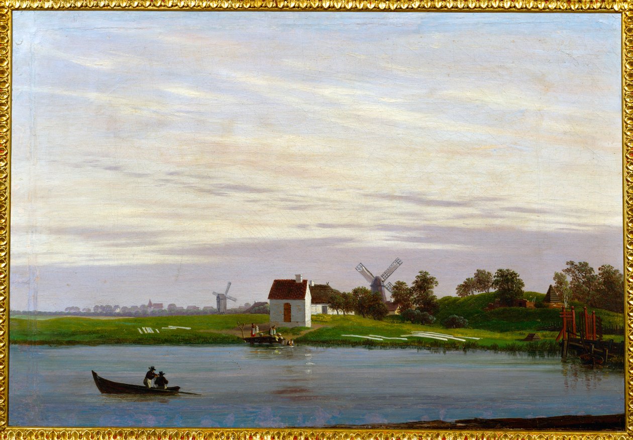 Landscape with Windmills by Caspar David Friedrich