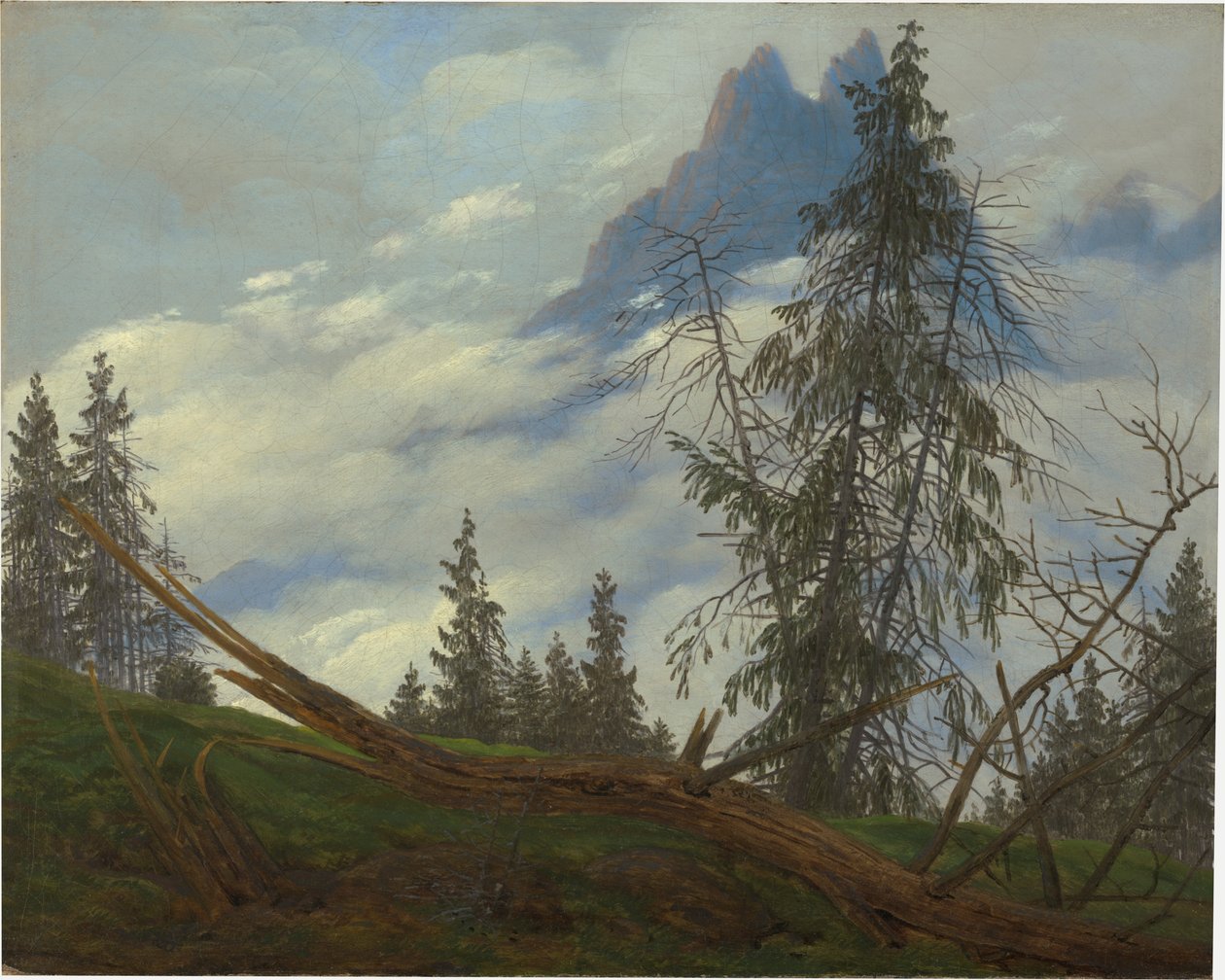 Mountain Peak with Drifting Clouds by Caspar David Friedrich