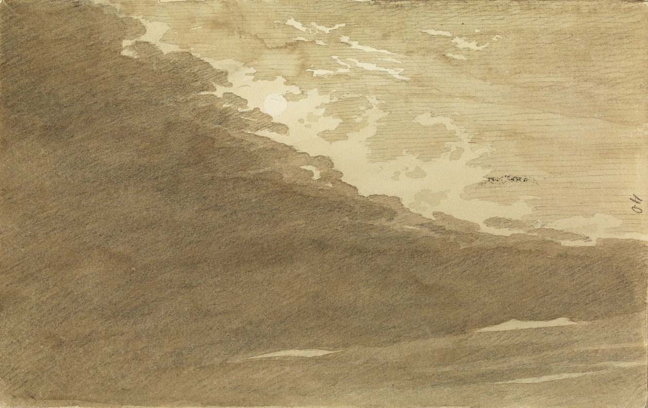 Sky Study in Moonlight by Caspar David Friedrich