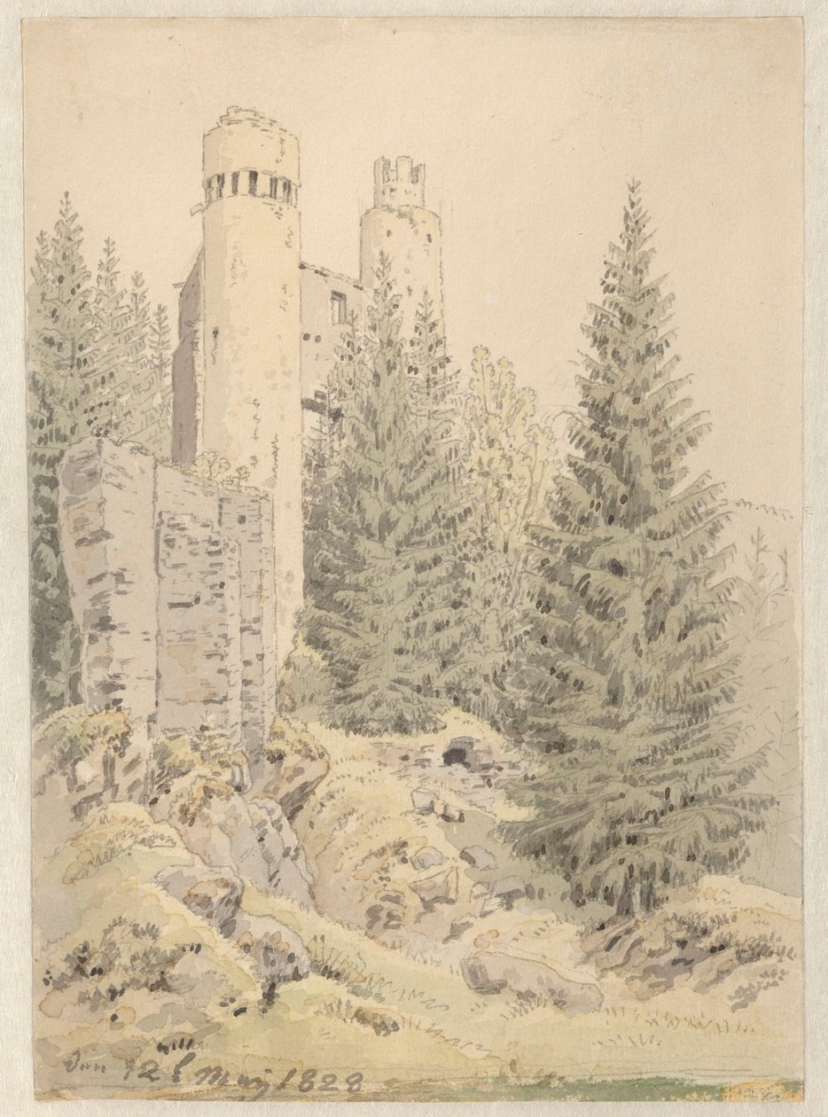The Ruin Kostenblatt at Bilina by Caspar David Friedrich