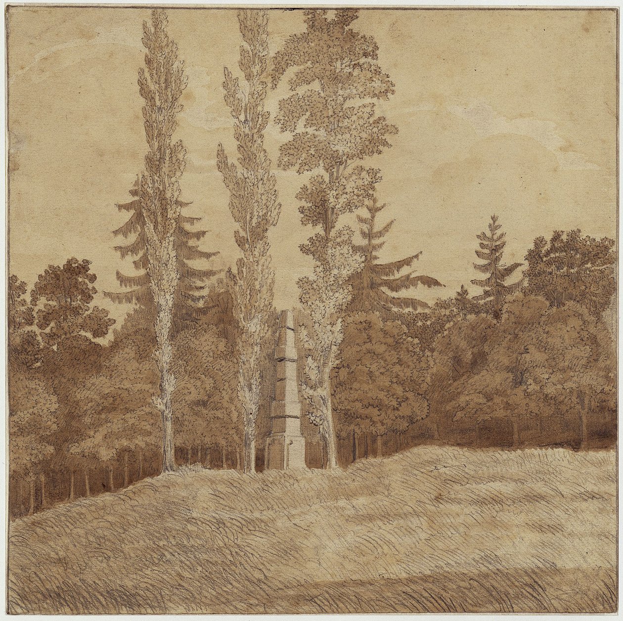 Forest Clearing with Obelisk in Seifersdorf Valley by Caspar David Friedrich
