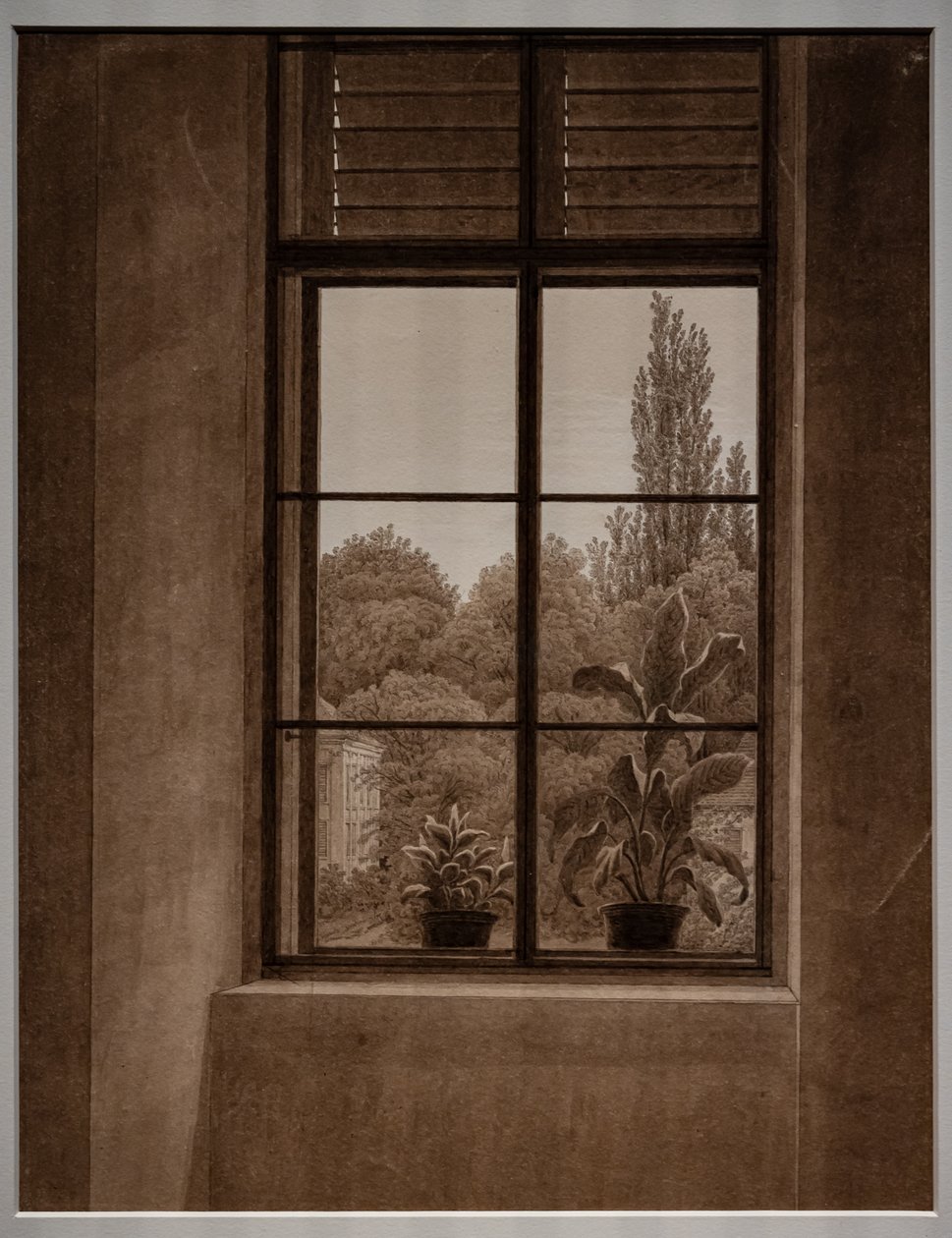 Window with a View of a Park by Caspar David Friedrich