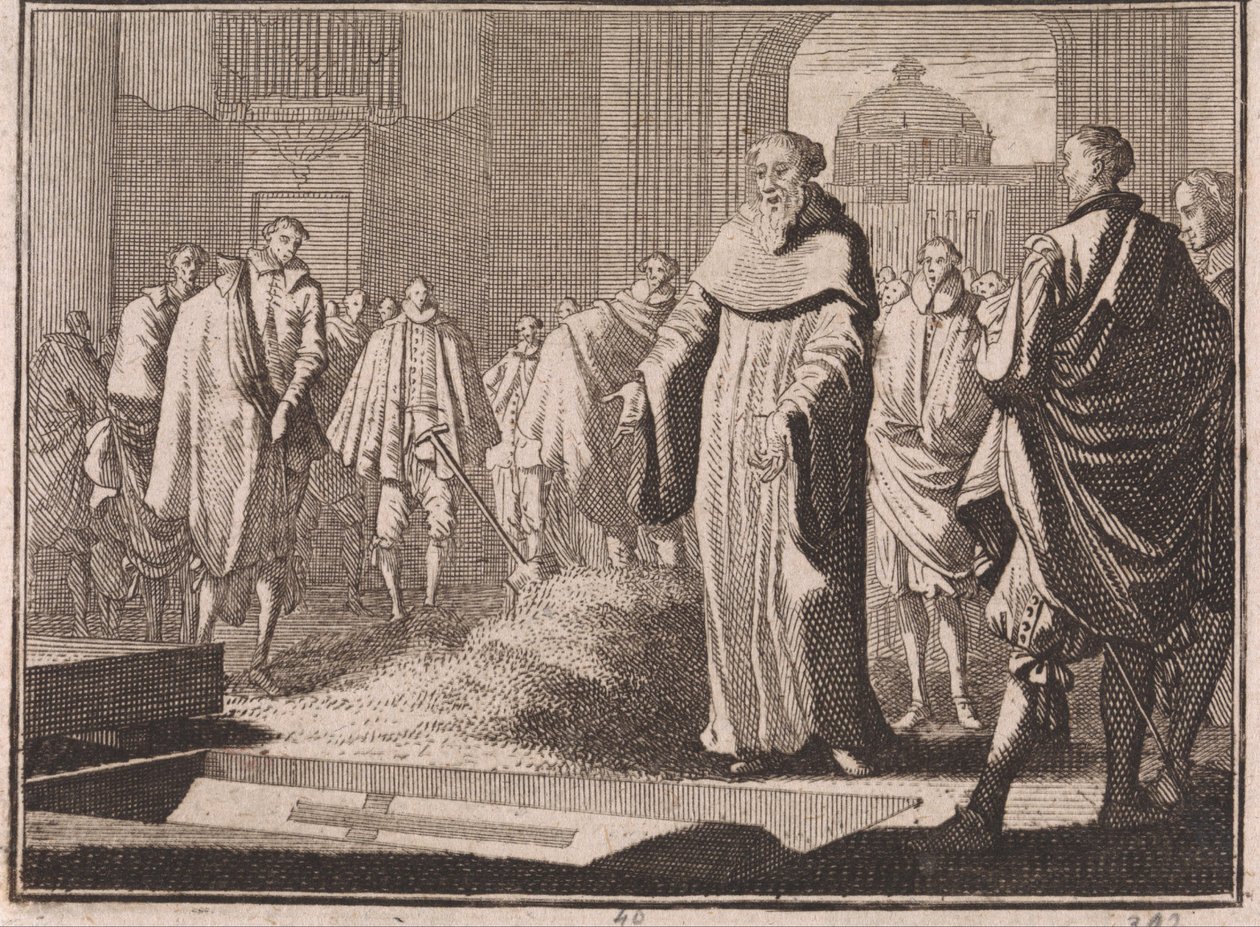 St. Bernard Views an Opened Grave by Caspar Luyken