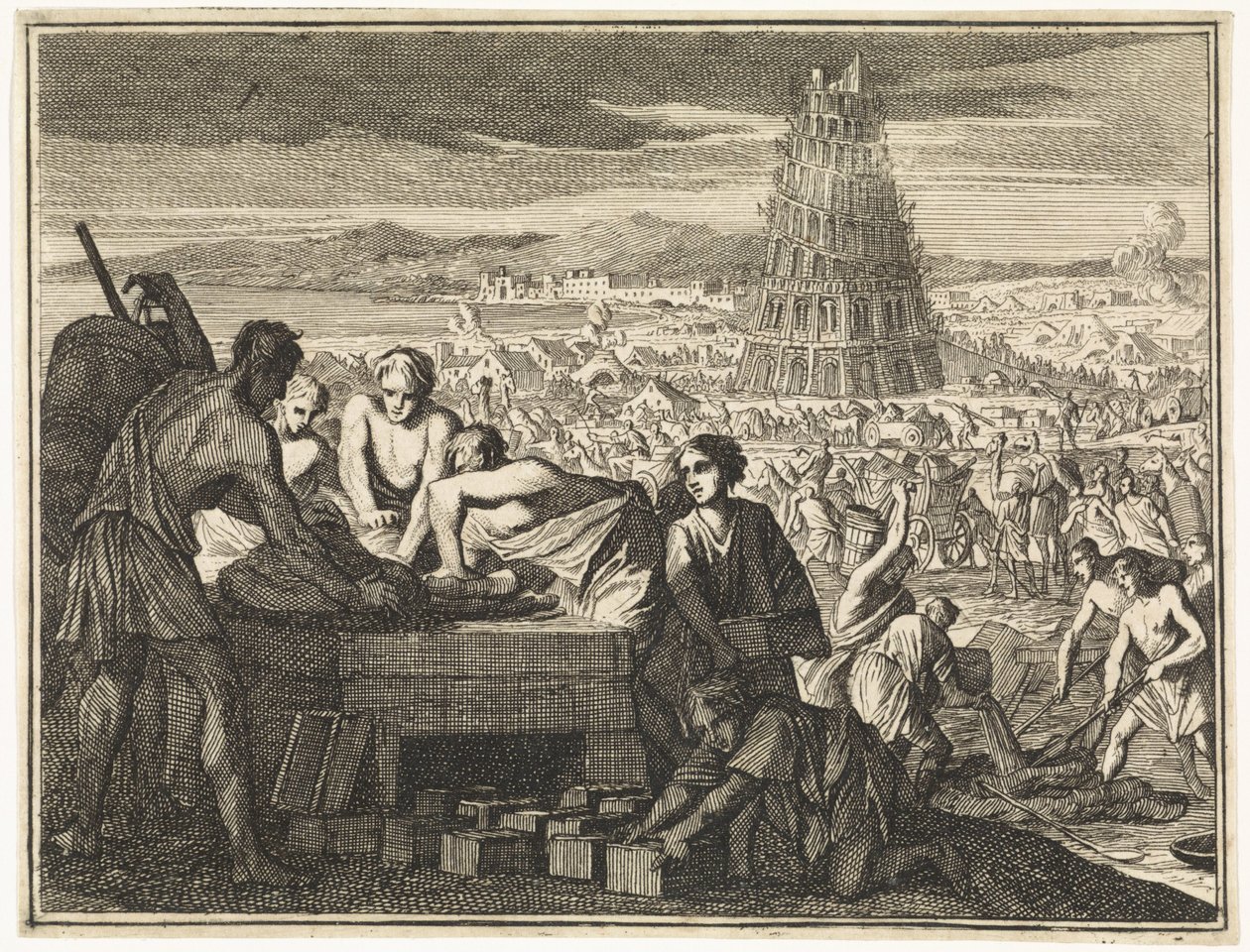 Making of Stones for the Tower of Babel by Caspar Luyken
