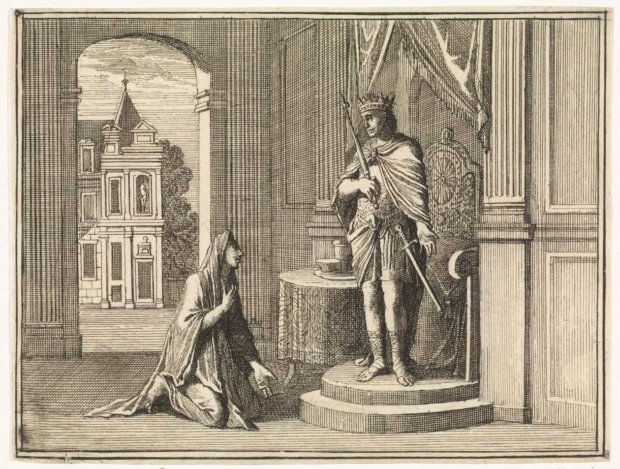 Wise Woman from Tekoa in Conversation with David by Caspar Luyken