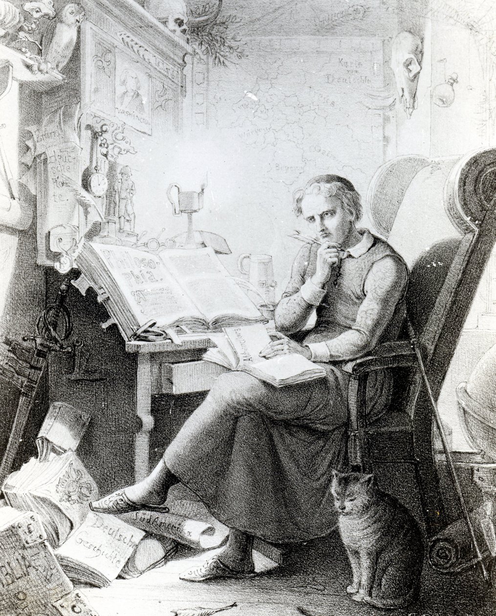 Philosopher in his study by Casper Johann Nepomuk Scheuren