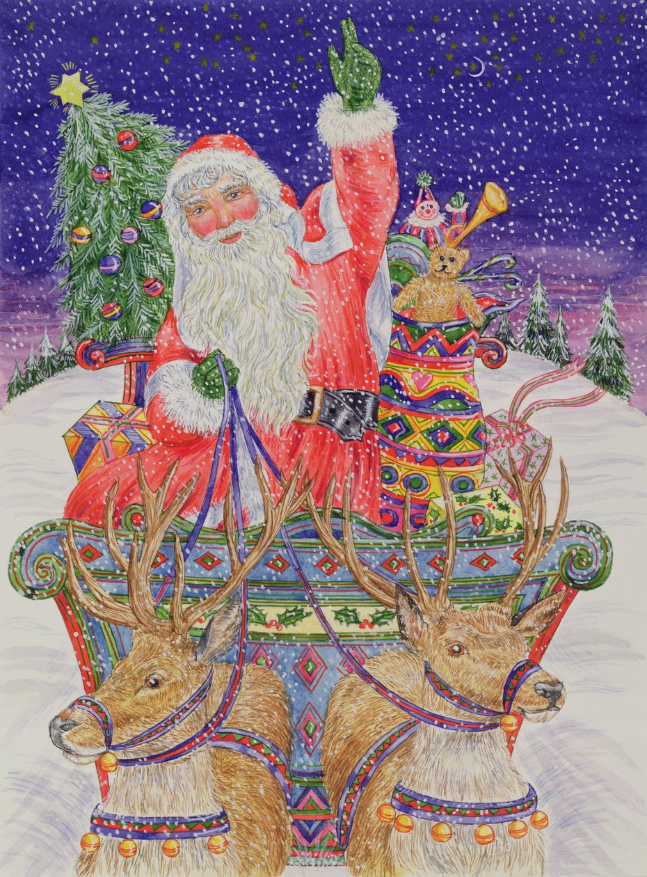 Father Christmas Setting Out on Christmas Eve by Catherine Bradbury