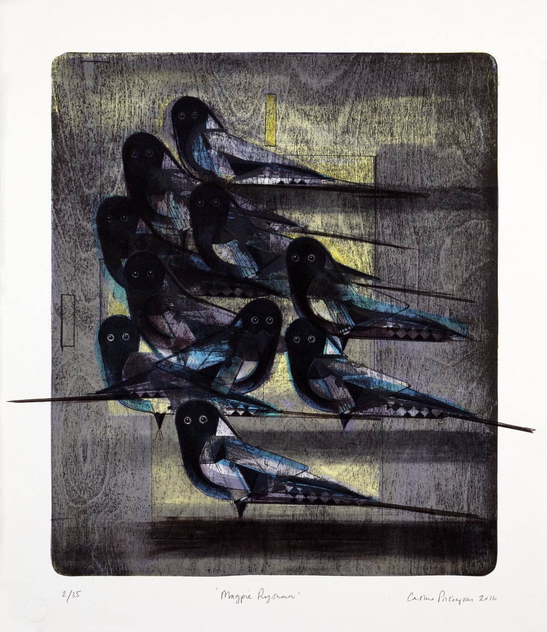 Magpie Rhythm by Cathie Pilkington: Buy fine art print