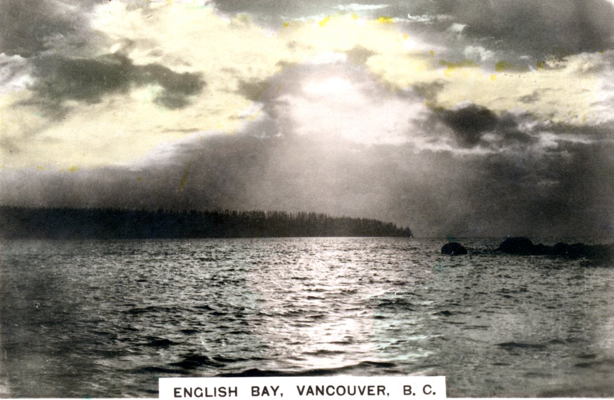 Sunset over English Bay, Vancouver, British Columbia, Canada, c1920s by Cavenders Ltd