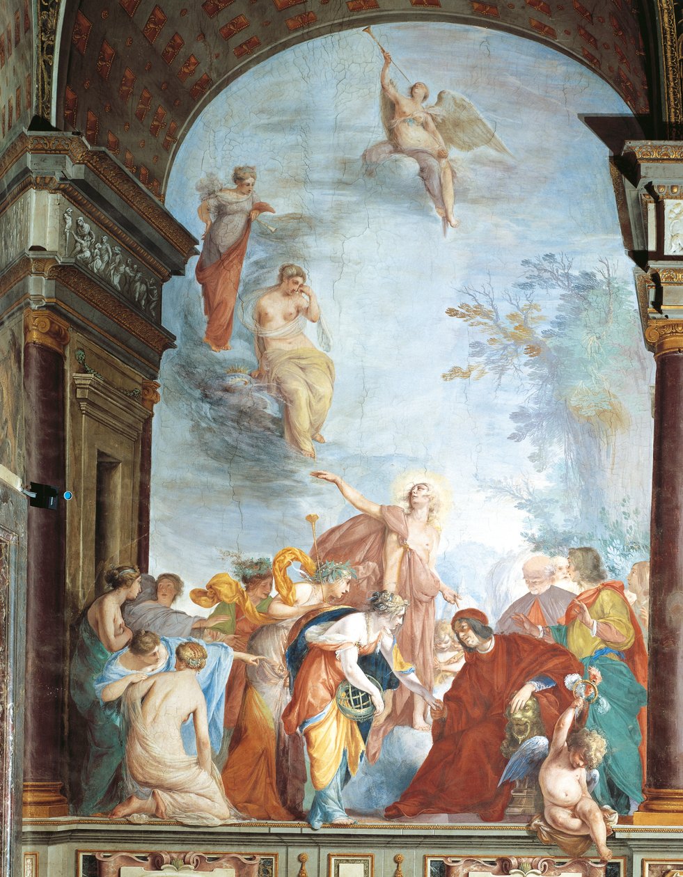 Fresco of Fame and St Anna-The deeds of Lorenzo de Medici, known as Magnificent by Cecco  Bravo