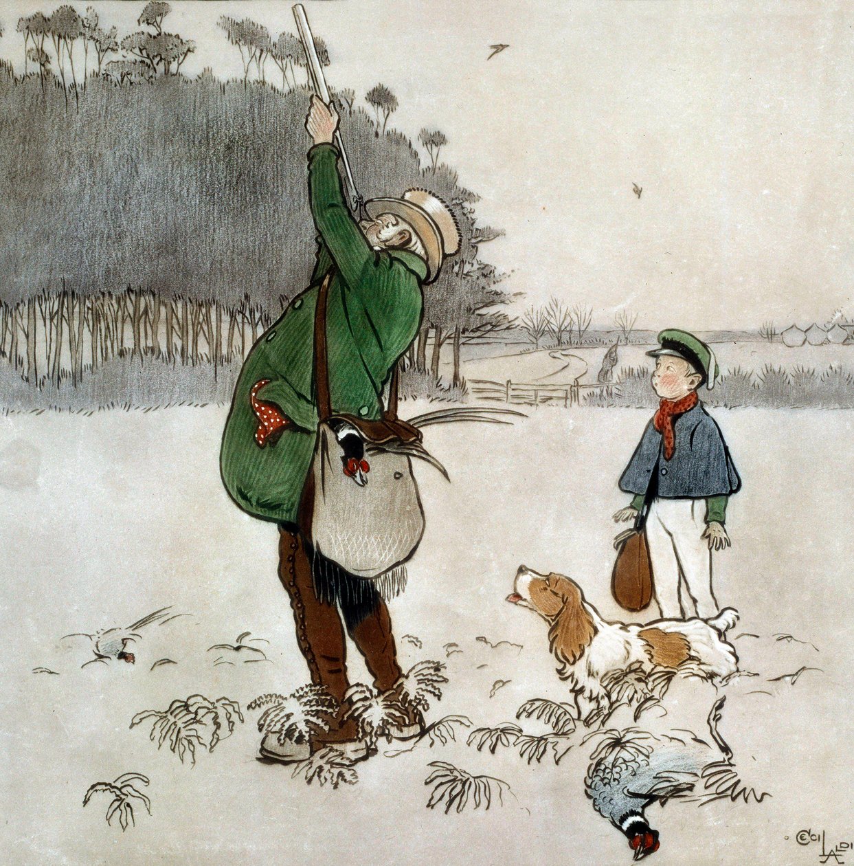 The Fighter Shooting Ducks by Cecil Charles Windsor Aldin
