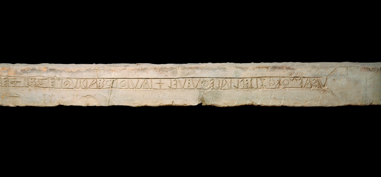 Celtic Art: Tribute to the deities. Graveed inscription in Celtic alphabet (Ogham) from the region of Como, Italy by Celtic