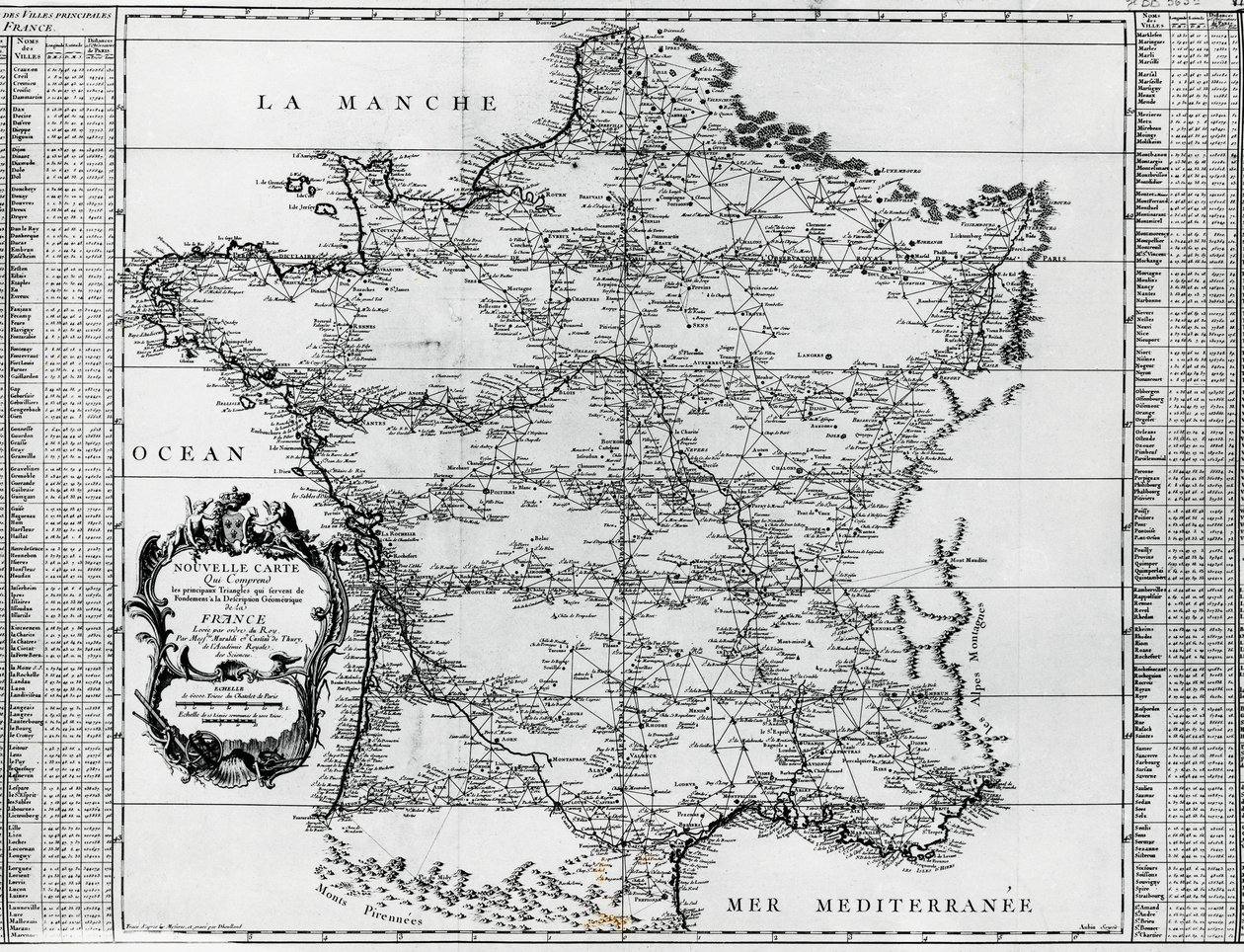 Map of France, by Giovanni Domenico Maraldi (1709-1788) and Cesar-Francois Cassini de Thury or Cassini III (1714-1784), France by Cesar Francois Cassini de Thury
