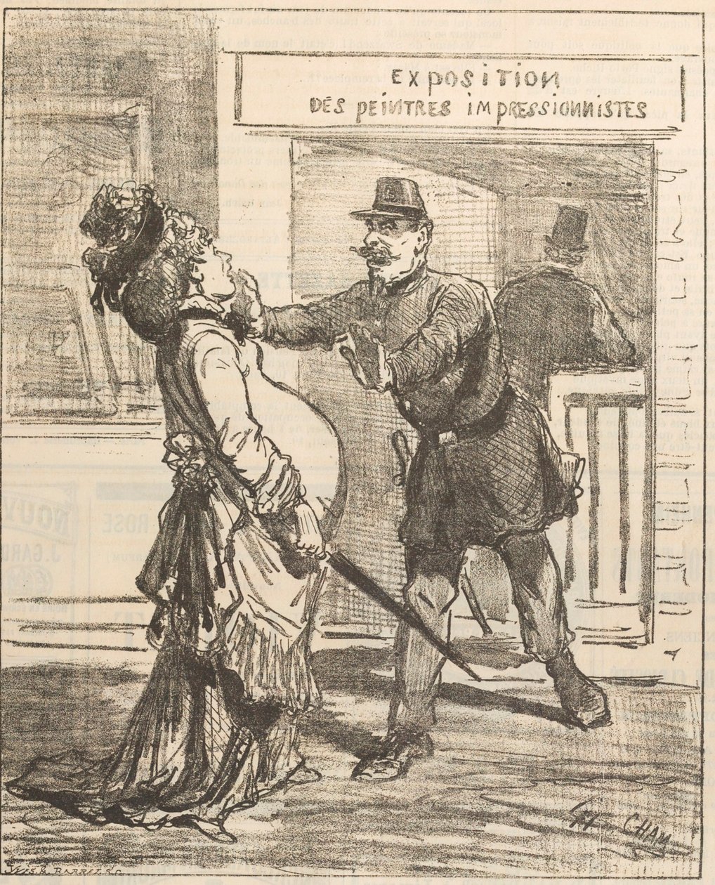 Madame, It Is Not Advisable to Enter! Le Charivari, April 16, 1877 by Cham