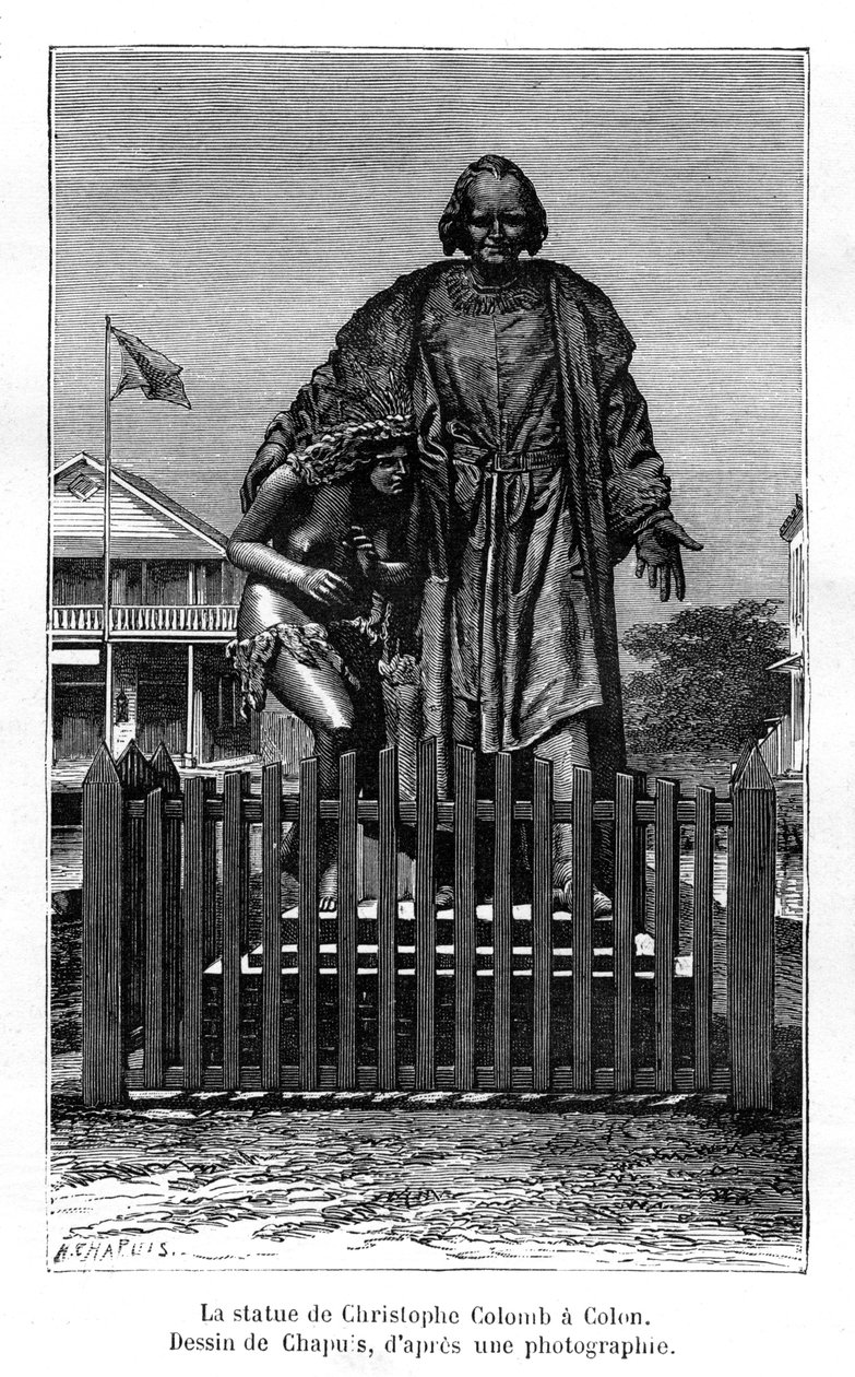 Christopher Columbus Statue, Colón, Panama, 19th Century by Chapuis
