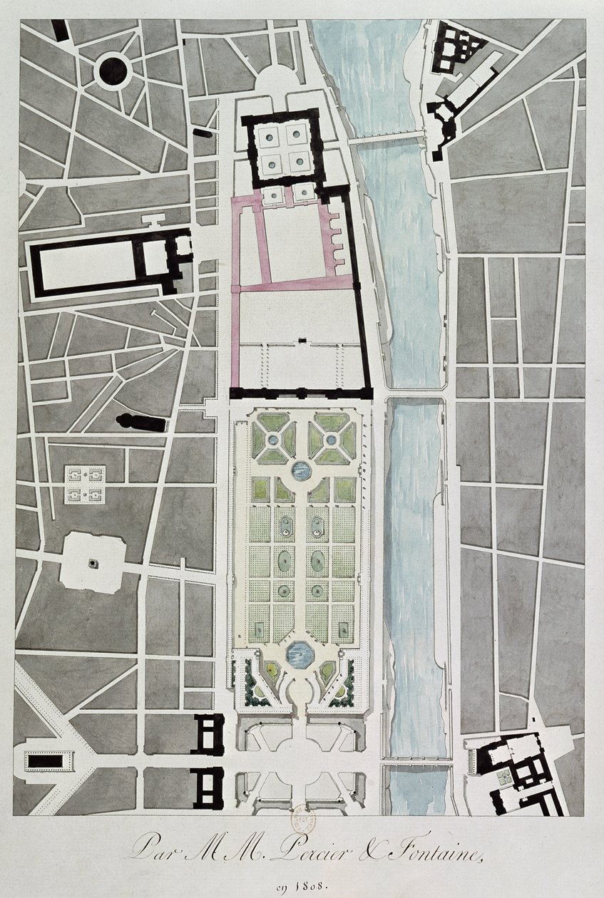 Design for joining the Tuileries to the Louvre