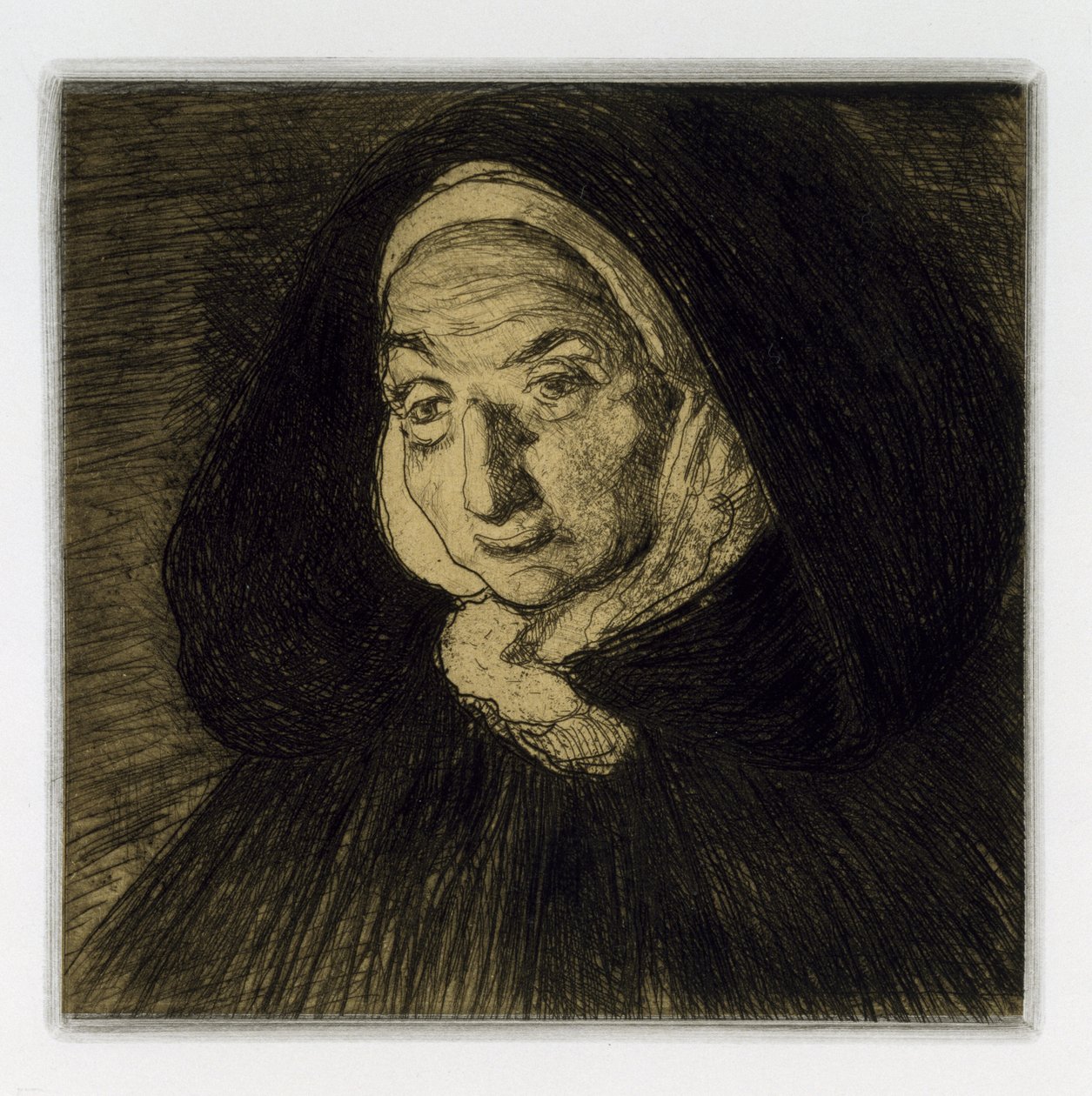 Breton Woman, the Lights of Saint-Jean by Charles Cottet
