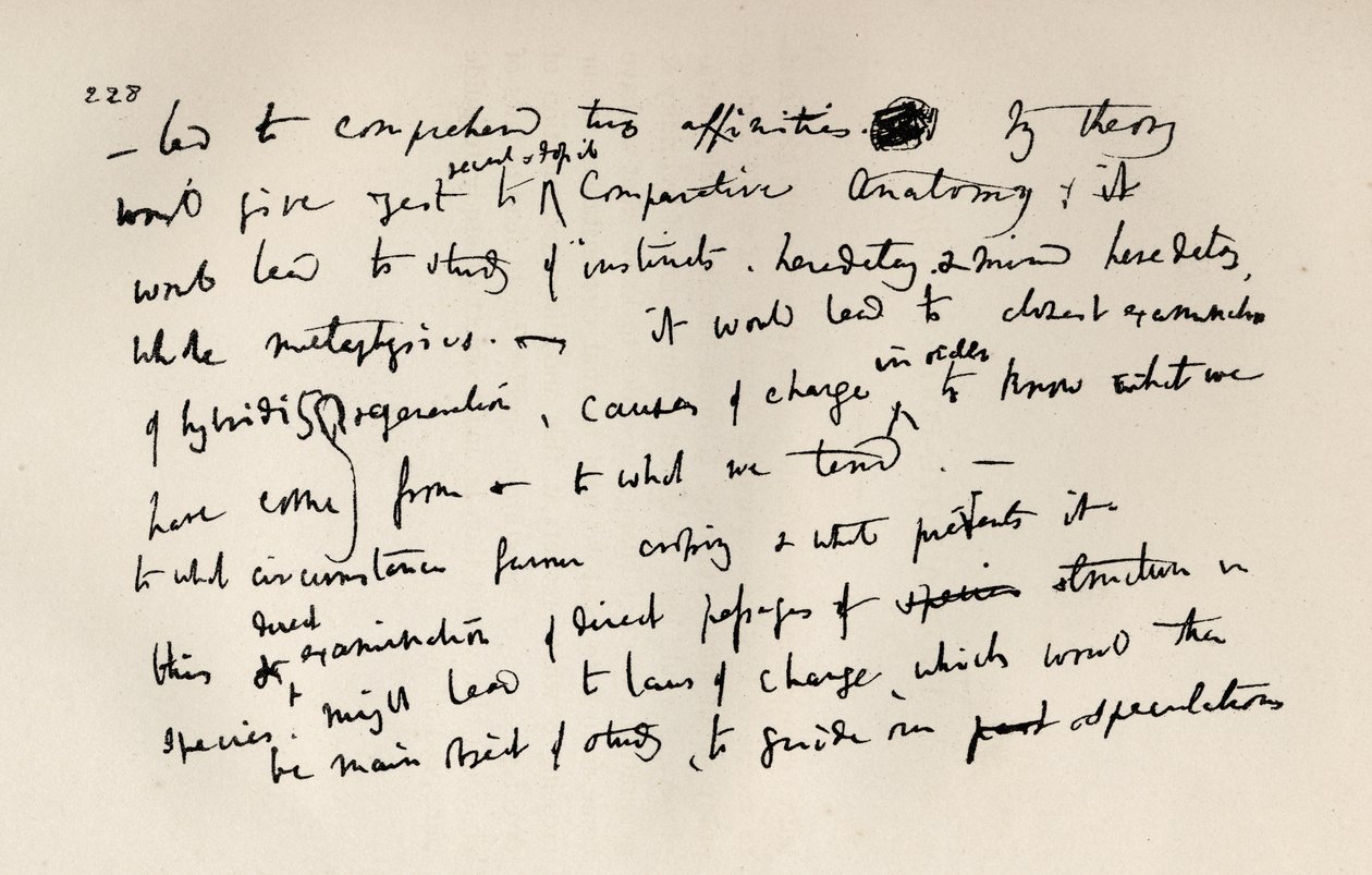 Page from a Darwin Notebook of 1837, from 'The Life and Letters of ...