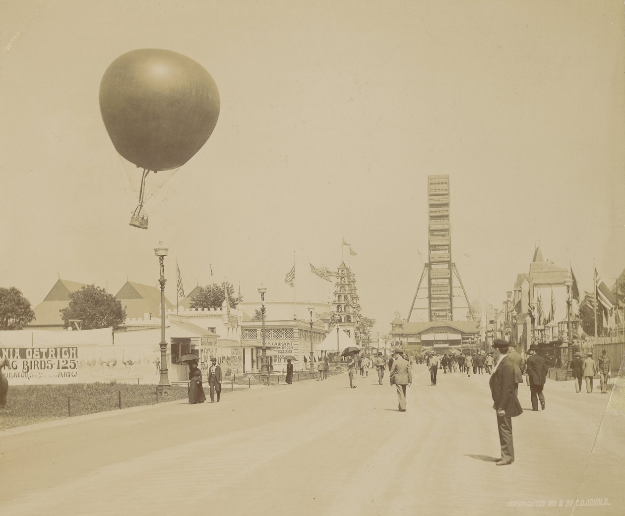 Captive Balloon and Ferris Wheel, World Columbian Exposition, Chicago by Charles Dudley Arnold