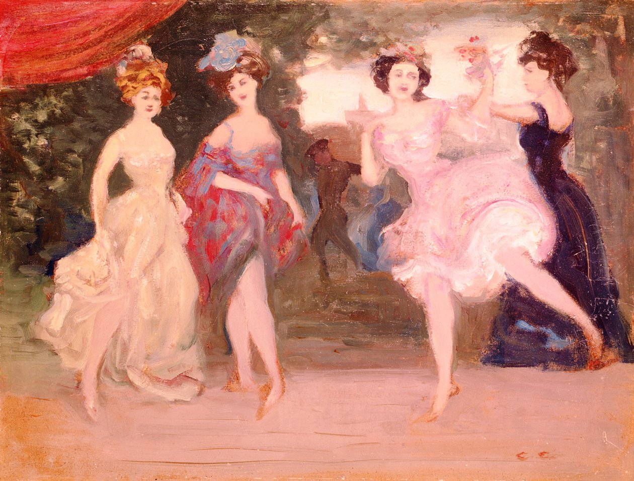 Four Dancing Girls on the Stage by Charles Edward Conder
