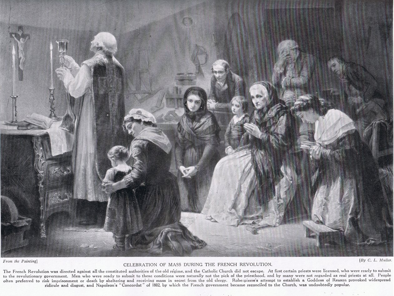 Celebration of Mass During the French Revolution by Charles Louis Lucien Muller