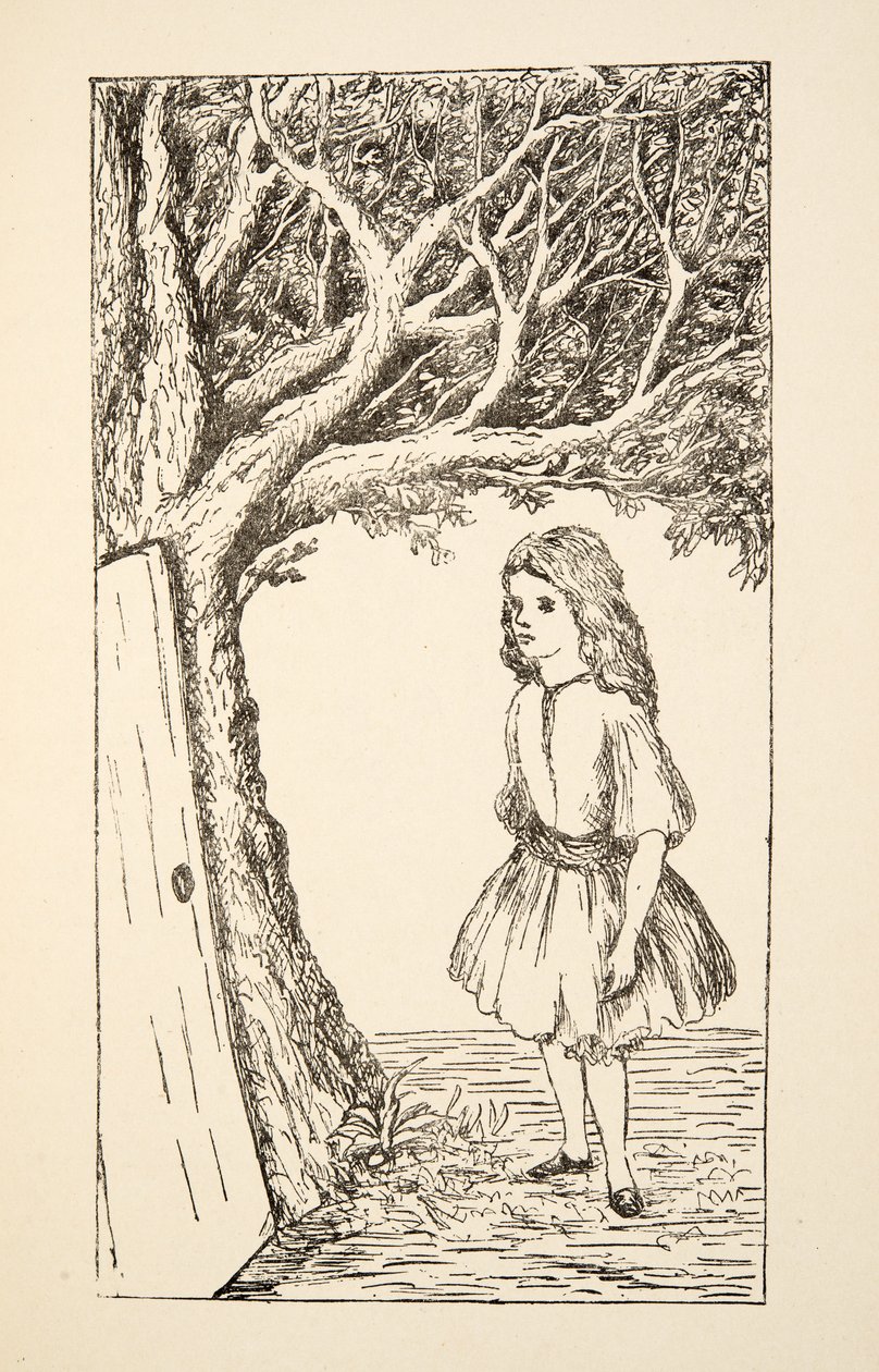 Alice Finds a Door into the Tree, Illustration from Alice's Adventures ...