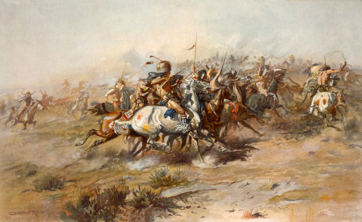The Battle of Little Bighorn, June 1876, pub. 1905 by Charles Marion Russell