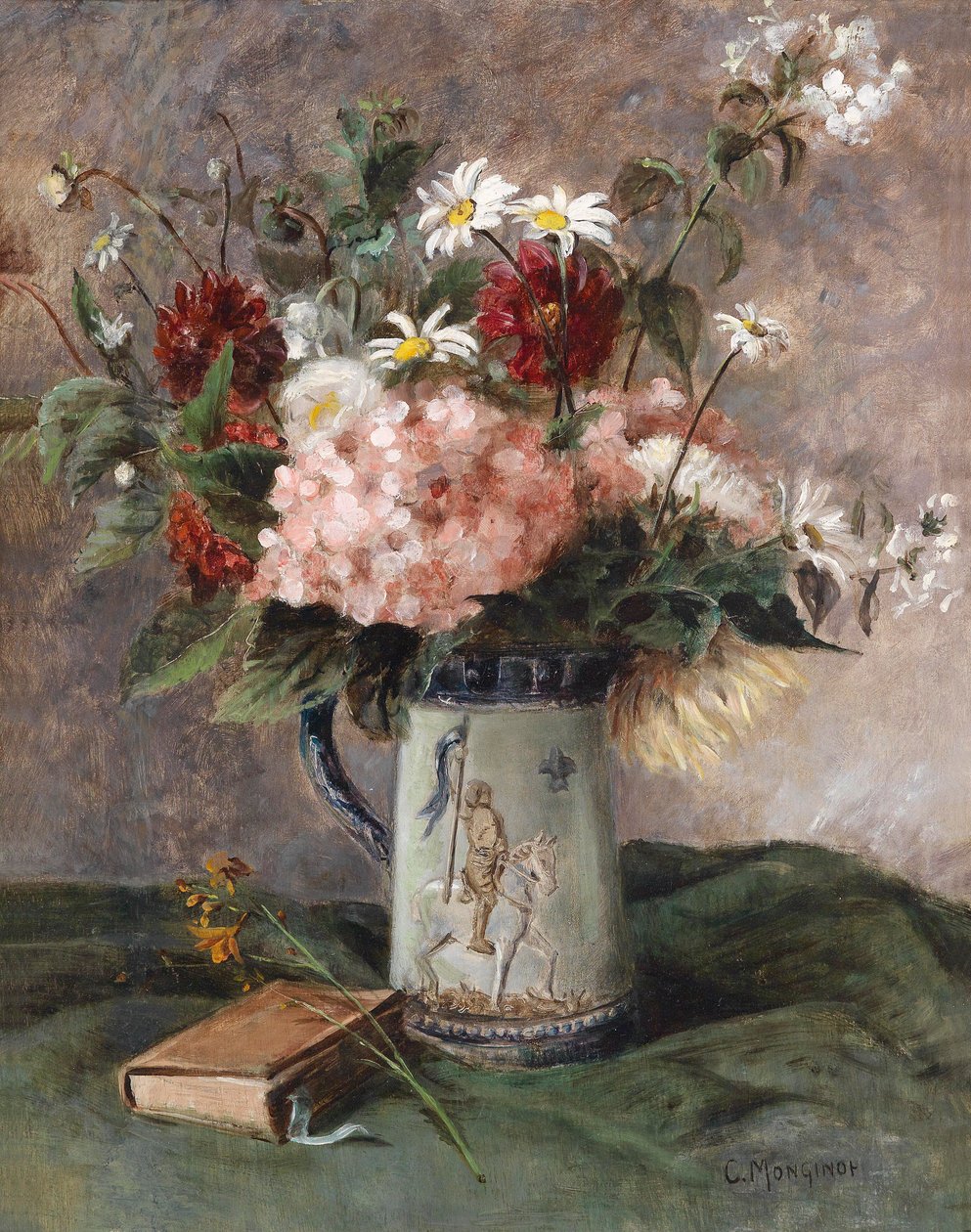 Flower Piece with Book by Charles Monginot