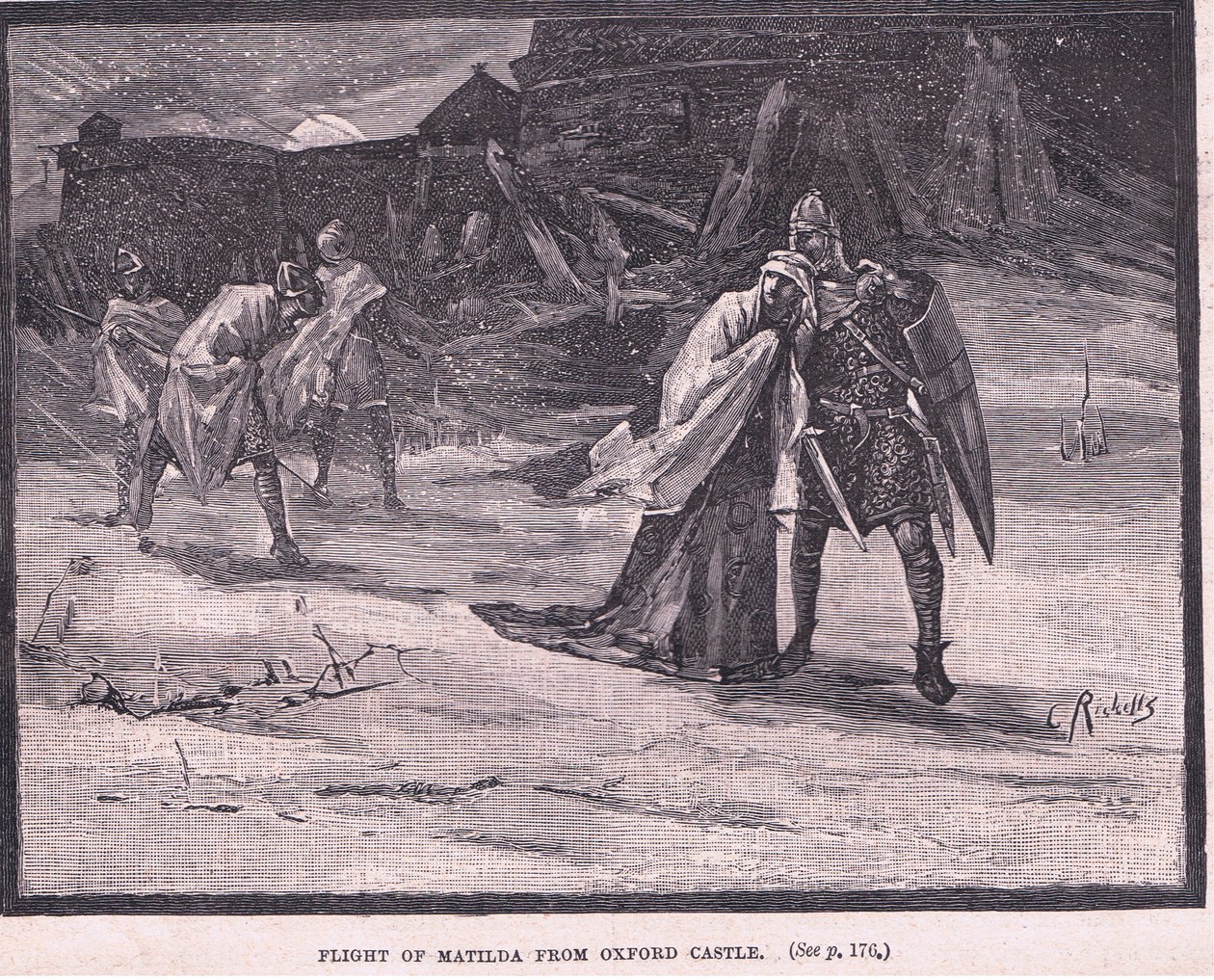 Flight of Matilda from Oxford Castle AD 1142 by Charles Ricketts