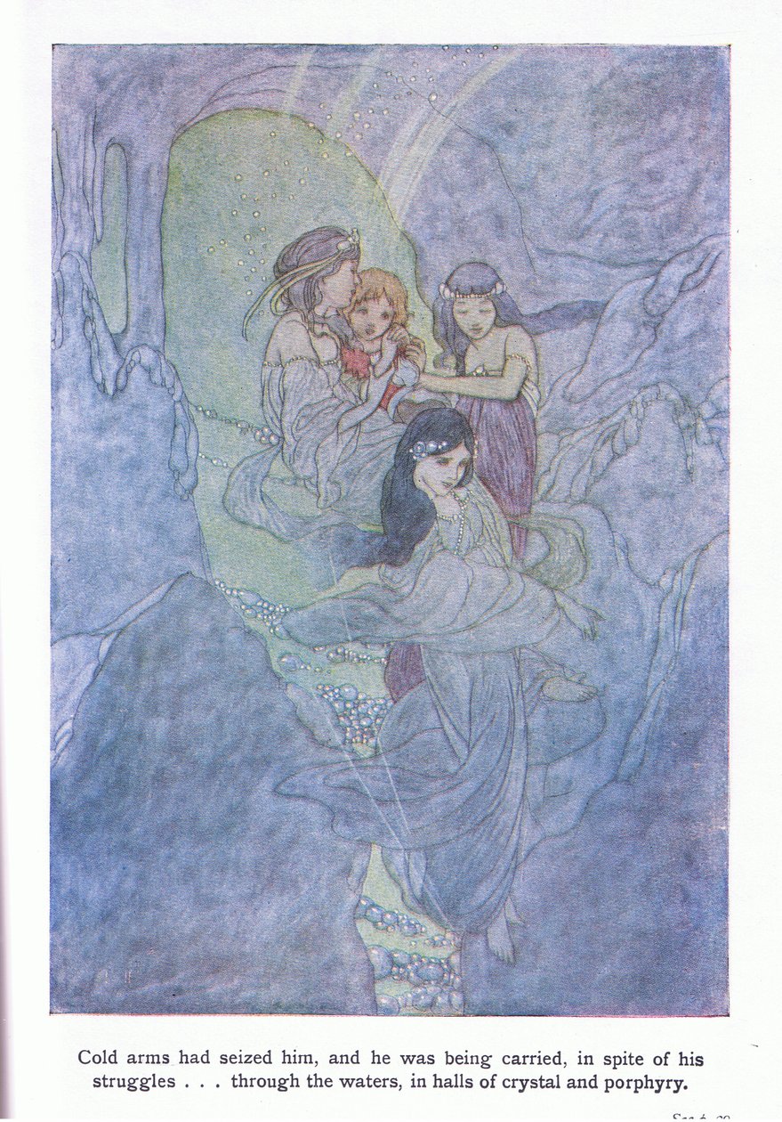 Cold Arms Seized Him, and He Was Being Carried, in Spite of His Struggles, Through the Waters, in Halls of Crystal by Charles Robinson
