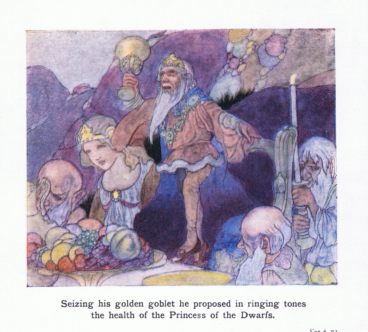 Seizing His Golden Goblet He Proposed in Ringing Tones the Health of ...