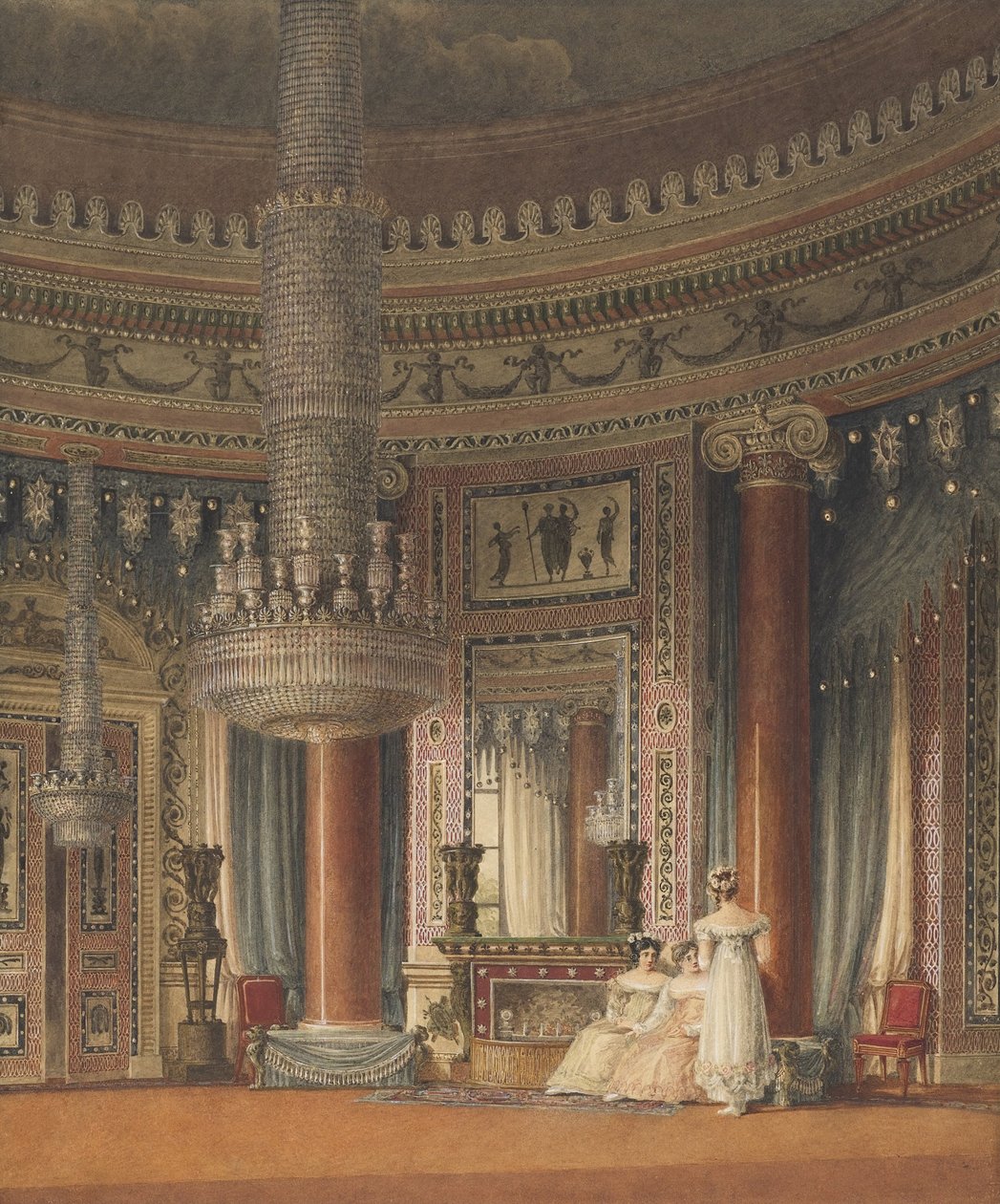 The Circular Dining Room at Carlton House, London by Charles Wild