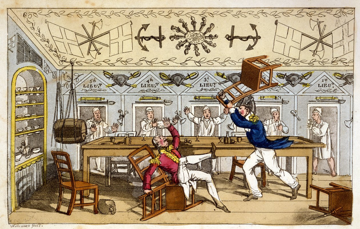 The Ward Room: Newcome and Capt. Clackett, from 