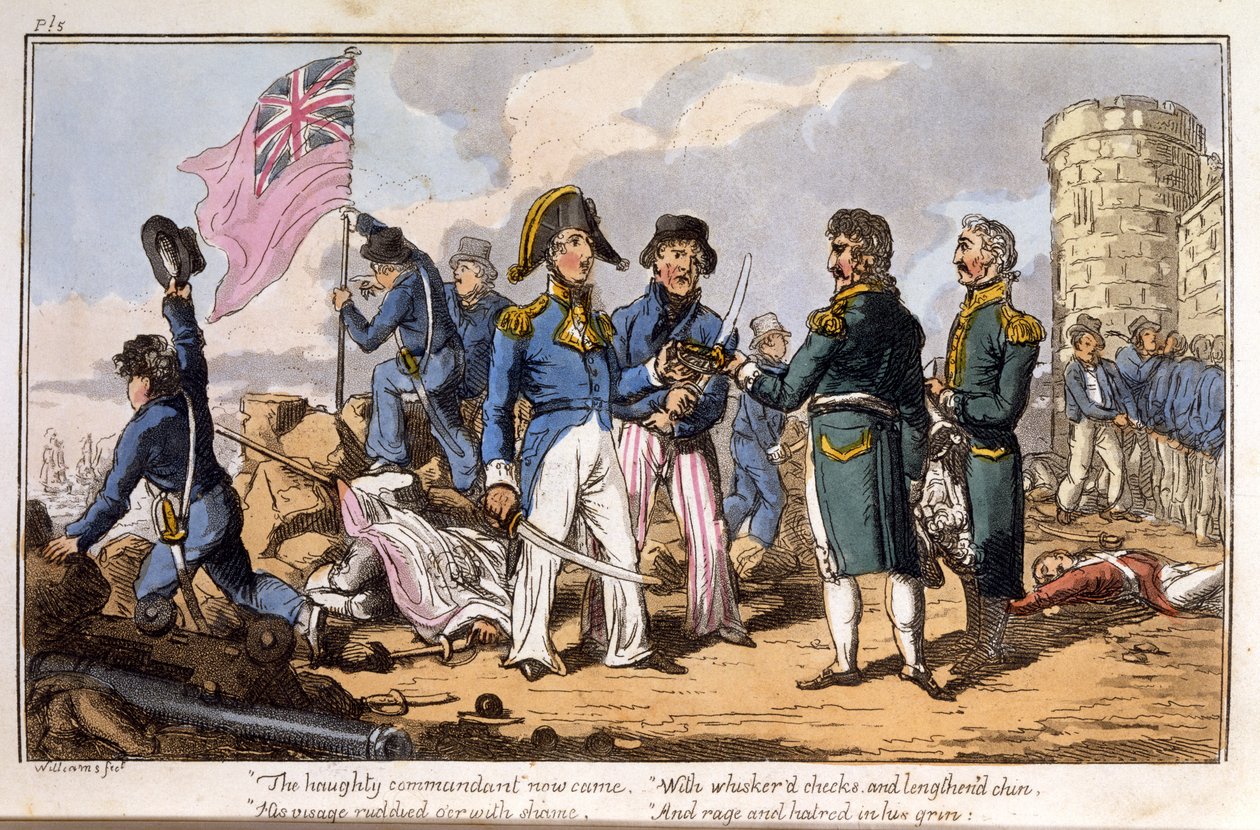 The Haughty Commandant Now Came ... from The Adventures of a Post Captain, by a Naval Officer by Charles Williams