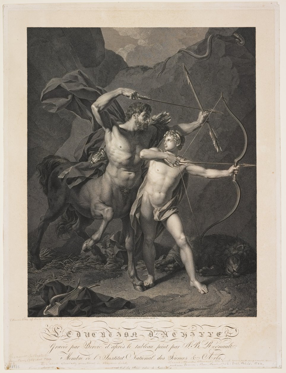 The Education of Achilles by the Centaur Chiron by Charles Clément Bervic