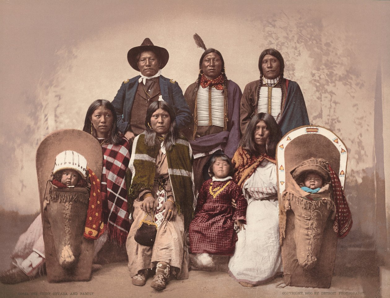 Ute Chief Severo and Family by Charles A. Nast