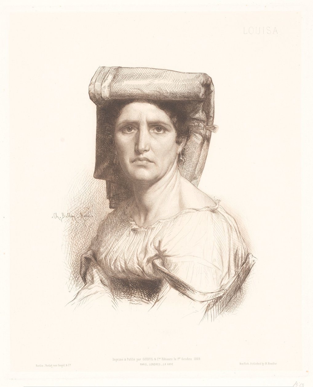 Portrait of an Italian Woman by Charles-Alphonse-Paul Bellay